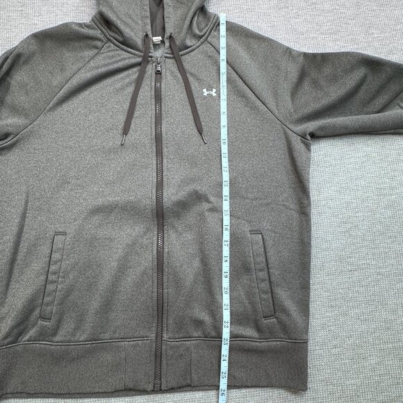 Under Armour Storm Mens Sz L Gray Full Zip Fleece Hoodie Semi Fitted Long Sleeve - Picture 9 of 11